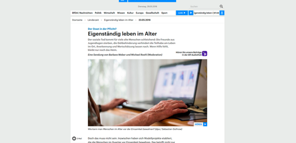 Screenshot Website Deutschlandfunk