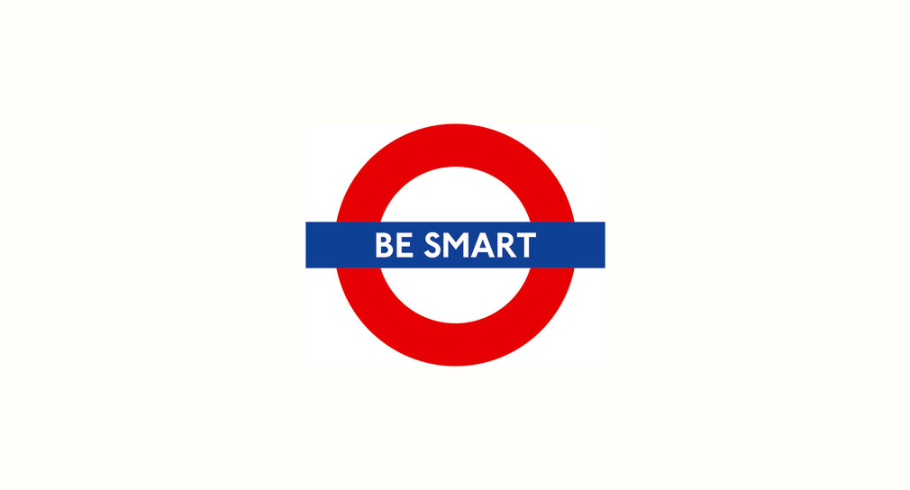 Stoppschild-Grafik mit Aufschrift "Be smart"