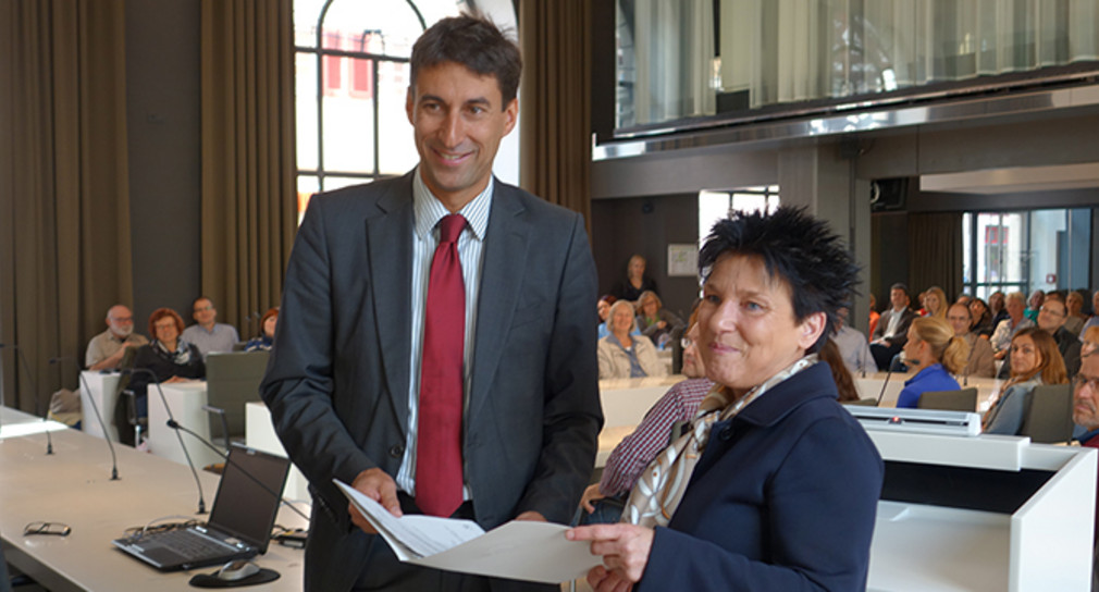 Oberbürgermeister Matthias Klopfer und Sozialministerin Katrin Altpeter