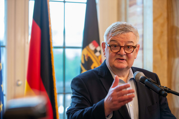 Empfang 70. Geburtstag von Ministerpräsident Winfried Kretschmann Außenminister a.D. Joschka Fischer