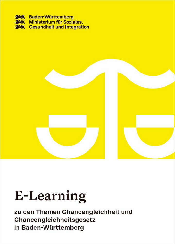 Postkarte mit Informationen zum E-Learning-Angebot zum Thema Chancengleichheit