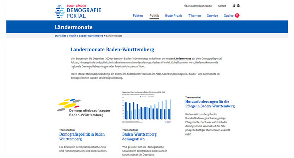 Screenshot des Demografieportals des Bundes