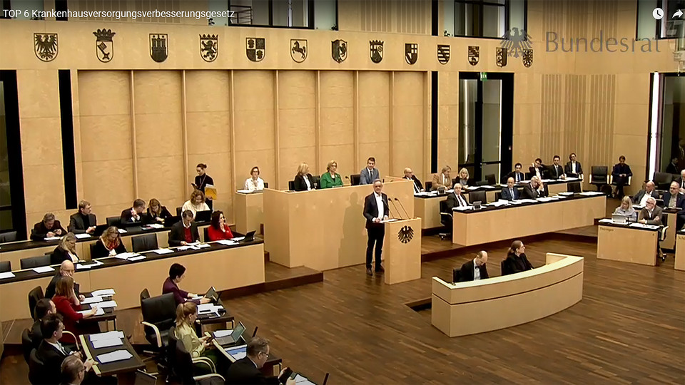 Screenshot Livestream Blick in Sitzung des Bundesrats