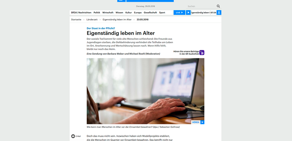 Screenshot Website Deutschlandfunk