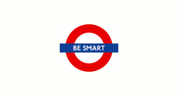 Stoppschild-Grafik mit Aufschrift "Be smart"