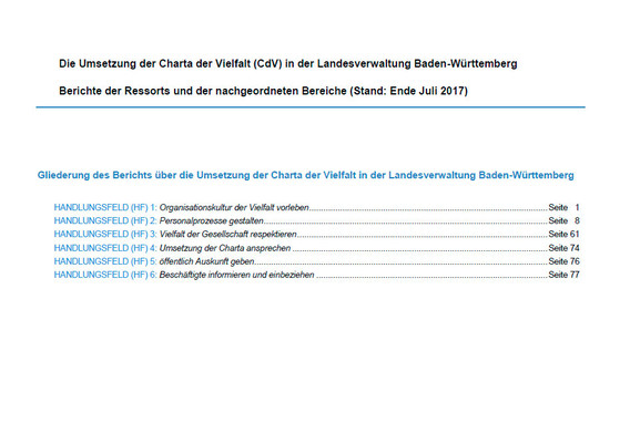 2. Bericht zur Umsetzung der Charta der Vielfalt in der Landesverwaltung Baden-Württemberg 2017