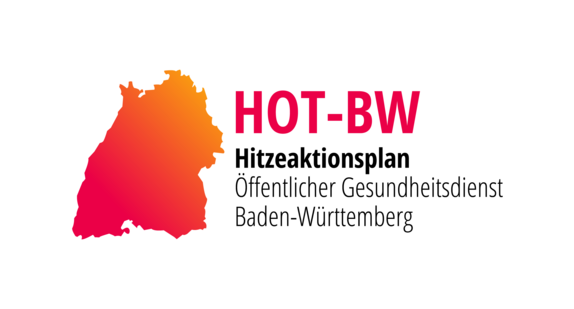 Logo HOT BW Hitzeaktionsplan Öffentlicher Gesundheitsdienst Baden-Württemberg