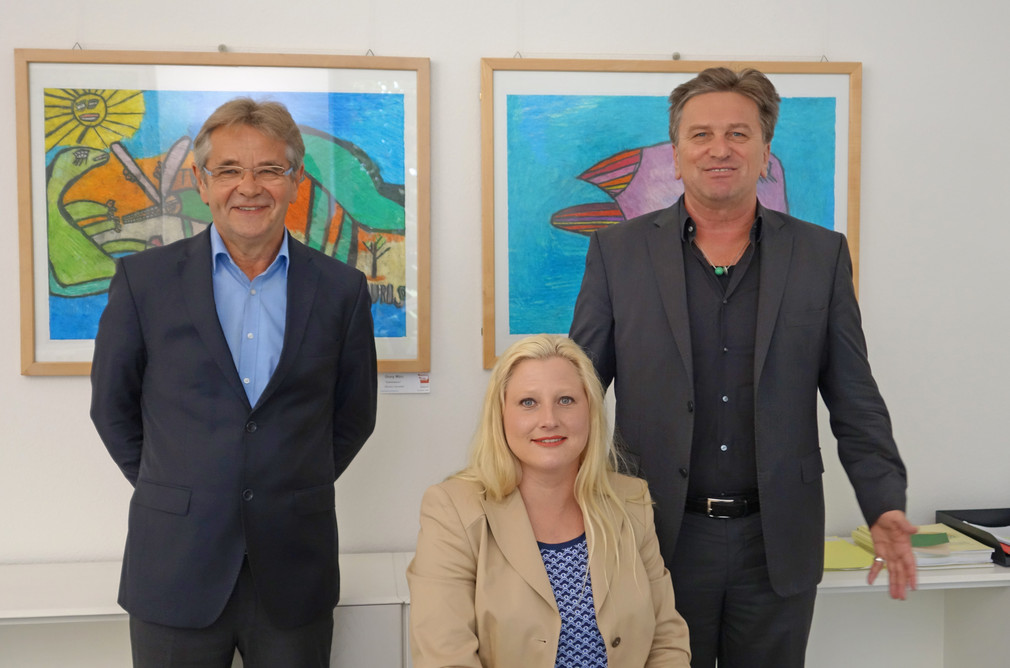 Gerd Weimer, Stephanie Aeffner und Sozial- und Integrationsminister Manne Lucha