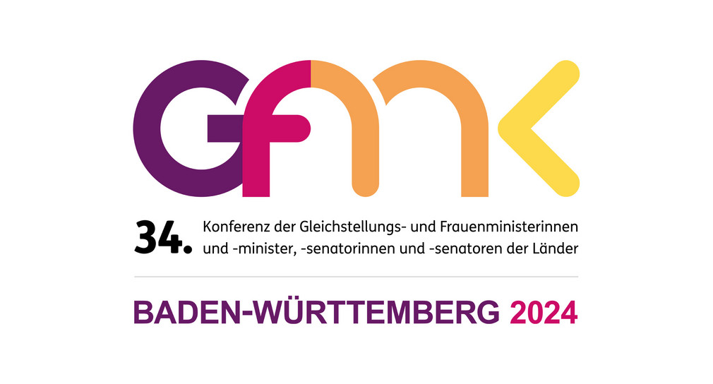 Logo GFMK 34. Konferenz der Gleichstellungs- und Frauenministerinnen und -minister, -senatorinnen und -senatoren der Länder - Baden-Württemberg 2024