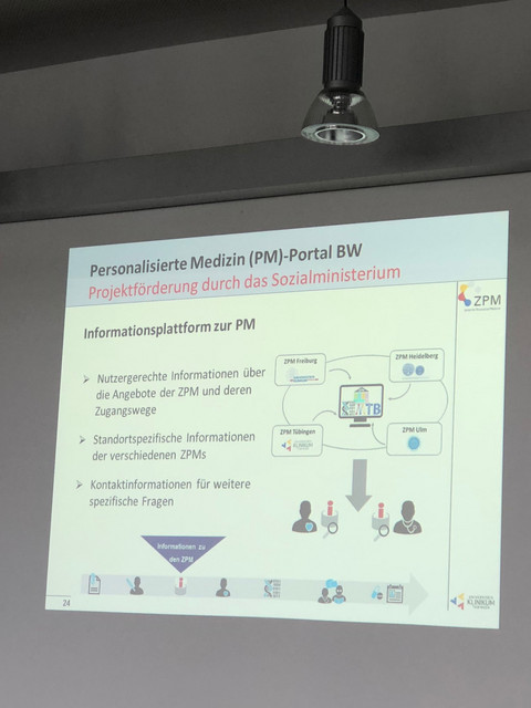 Präsentationsfolie mit Informationen zum Projekt „Personalisierte Medizin Portal BW“