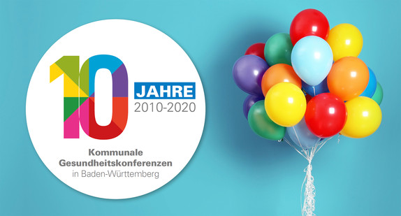 Luftballons für 10 Jahre Kommunale Gesundheitskonferenzen Baden-Württemberg