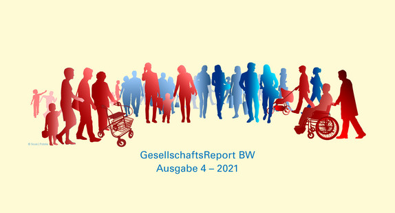 Silhouetten von Menschen in verschiedenen Lebenslagen