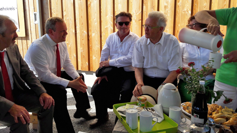 Minister Lucha besucht am 17. August 2016 gemeinsam mit Ministerpräsident Kretschmann die Landesgartenschau in Öhringen