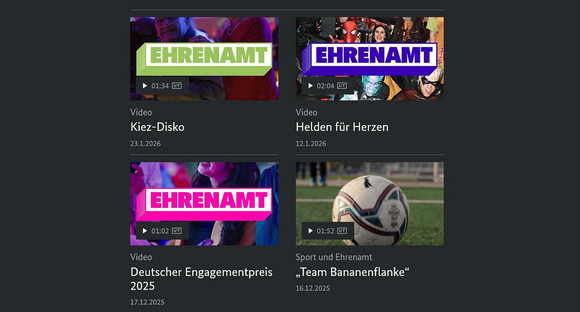 Screenshot der Mediathek auf bundesregierung.de