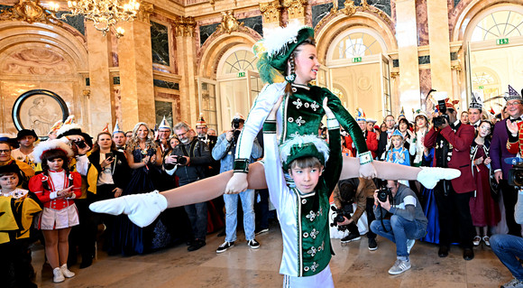 Fastnacht Empfang für Karnevals- und Fasnachtsvereine des Landes Auftritt eines Tanzpaares der Fasnet-Gilde Markgröningen