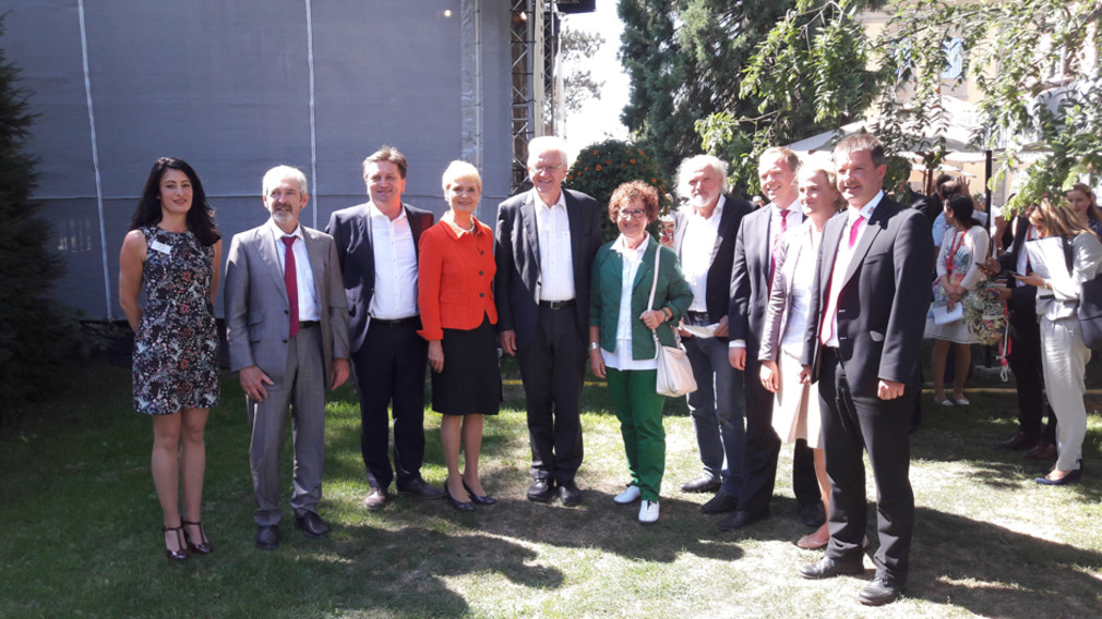 Minister Lucha besucht am 17. August 2016 gemeinsam mit Ministerpräsident Kretschmann die Landesgartenschau in Öhringen
