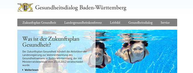 Homepage des Gesundheitsdialogs Baden-Württemberg