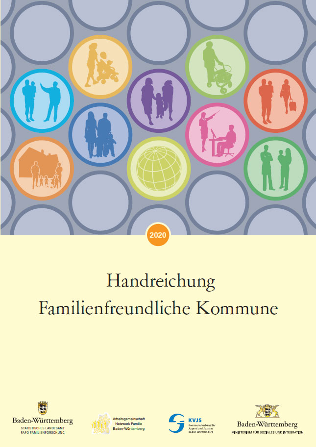 Umrisse verschiedener Menschen oder Gruppen in kreisf&ouml;rmigen Rahmen als Symbole f&uuml;r die Handlungsfelder