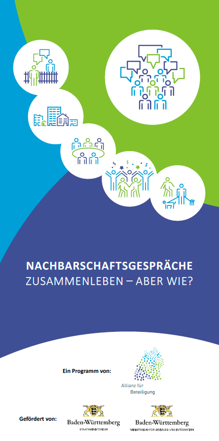 Flyer &bdquo;Nachbarschaftsgespr&auml;che. Zusammenleben &ndash; aber wie?&ldquo;