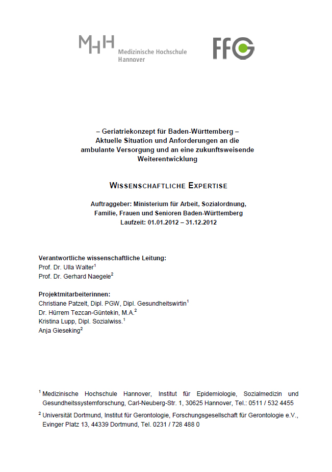 Titelblatt mit Text und Institutslogos