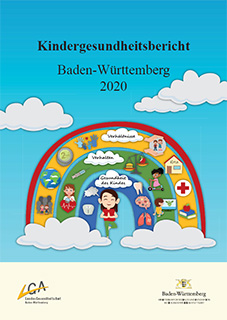 Zeichnung zeigt Kind unter einem Regenbogen